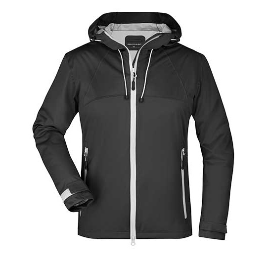 Kurtka Damska Slim Softshell JN1097 - Black & Silver (Solid)