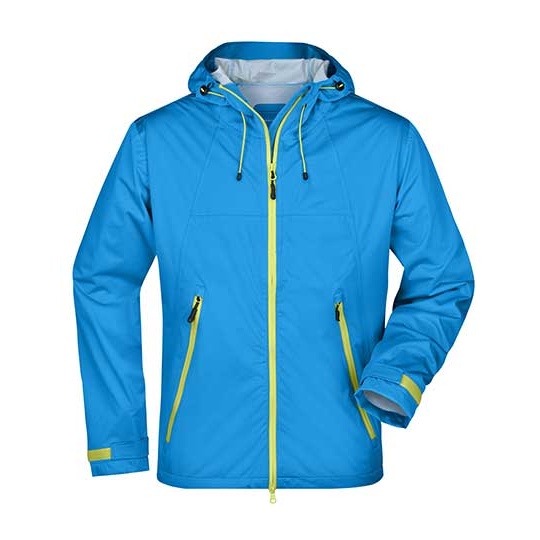 Męska kurtka softshell JN1098 - Aqua & Acid Yellow