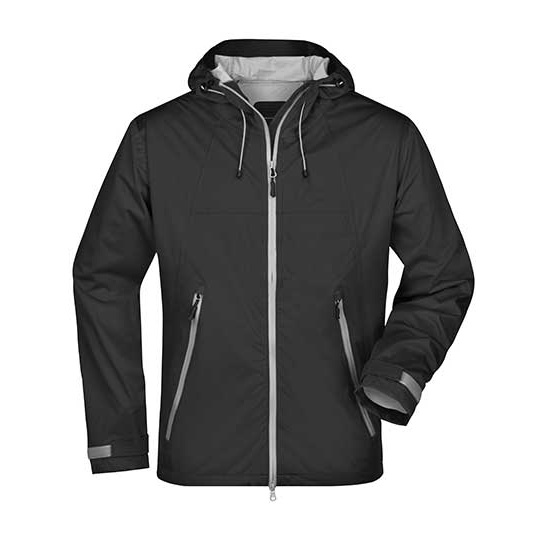 Kurtka Softshell Wiatroodporna Wodoodporna JN1098 - Black & Silver (Solid)