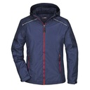 Kurtka Damska Przeciwdeszczowa Wodoodporna Odblaskowe Elementy JN1117 - Navy & Red