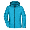 Kurtka Damska Przeciwdeszczowa Wodoodporna Odblaskowe Elementy JN1117 - Turquoise & Iron Grey
