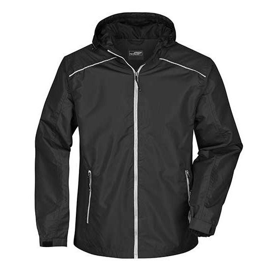 Kurtka Meska Lekka Przeciwdeszczowa JN1118 - Black & Silver (Solid)
