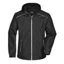 Kurtka Męska Lekka Przeciwdeszczowa JN1118 - Black & Silver (Solid)