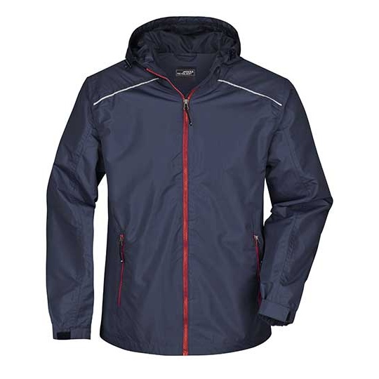 Kurtka Meska Lekka Przeciwdeszczowa JN1118 - Navy & Red