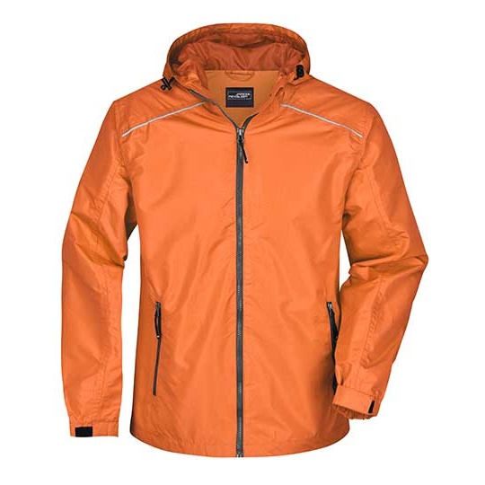 Kurtka Meska Lekka Przeciwdeszczowa JN1118 - Orange & Carbon