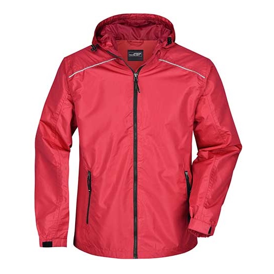 Kurtka Meska Lekka Przeciwdeszczowa JN1118 - Red & Black