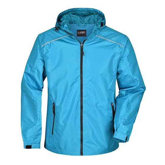 Kurtka Meska Lekka Przeciwdeszczowa JN1118 - Turquoise & Iron Grey