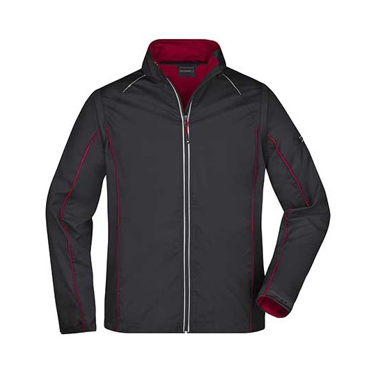 Kurtka Męska Softshell 2w1 Wodoodporna JN1122 - Black & Red
