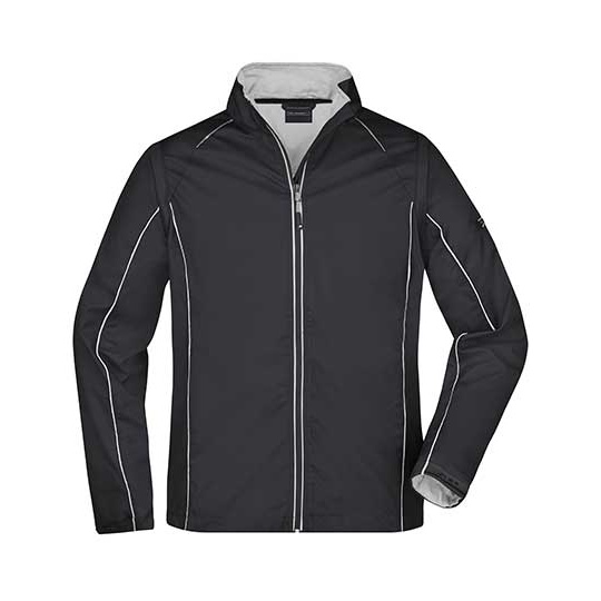 Kurtka Męska Softshell 2w1 Wodoodporna JN1122 - Black & Silver (Solid)