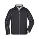 Kurtka Męska Softshell 2w1 Wodoodporna JN1122 - Black & Silver (Solid)