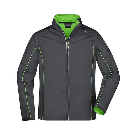Kurtka Meska Softshell 2w1 Wodoodporna JN1122 - Iron Grey & Green