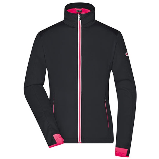 Kurtka Damska Softshell JN1125 - Black & Light Red