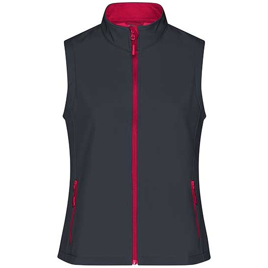 Damska kamizelka softshell Slim JN1127 - Iron Grey & Red