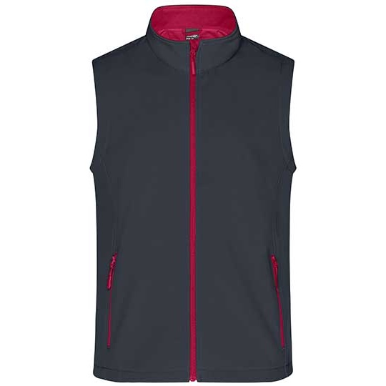 Kamizelka Meska Softshell JN1128 - Iron Grey & Red