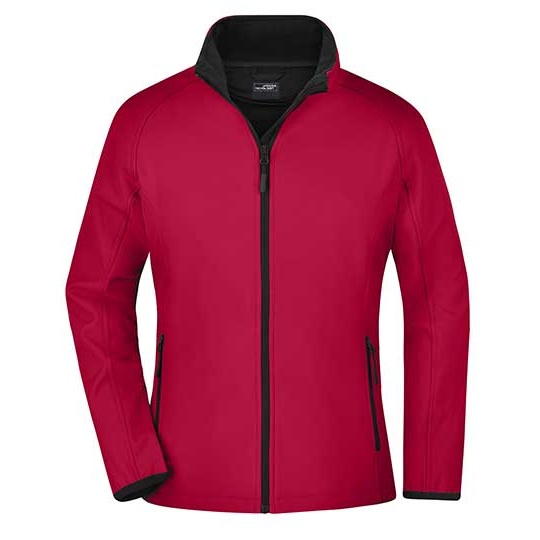 Damska kurtka softshell slim JN1129 - Red & Black