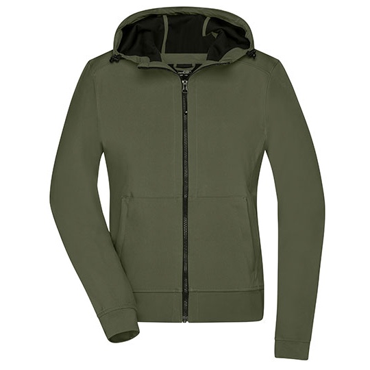Kurtka Damska Softshellowa z Kapturem JN1145 - Olive & Camouflage
