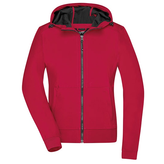 Kurtka Damska Softshellowa z Kapturem JN1145 - Red & Black
