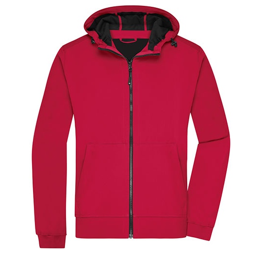 Kurtka Meska Softshell z Kapturem JN1146 - Red & Black