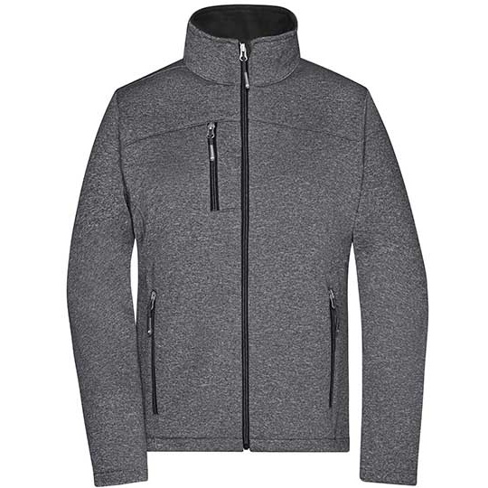 Damska kurtka softshell slim JN1147 - Dark Melange & Black