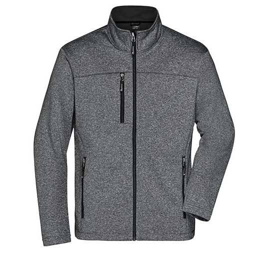 Kurtka Męska Softshellowa Melange JN1148 - Dark Melange & Black