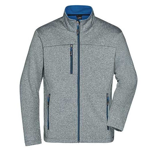 Męska kurtka softshellowa slim JN1148 - Dark Melange & Royal