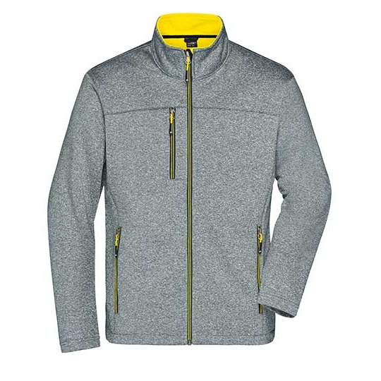 Kurtka Meska Softshellowa Melange JN1148 - Dark Melange & Yellow