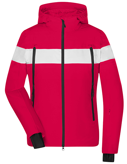 Kurtka Damska Zimowa Sportowa JN1173 - Light Red & White & Black