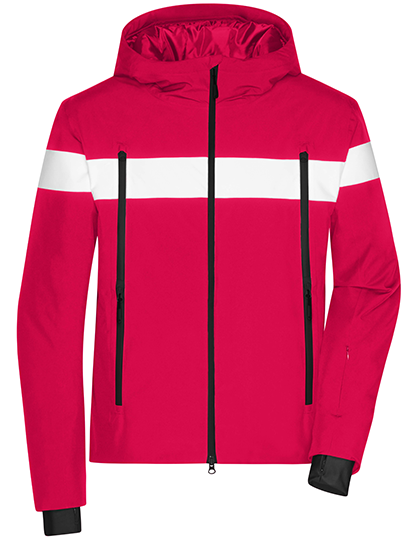 Kurtka Meska Zimowa Ocieplana Wodoodporna JN1174 - Light Red & White & Black
