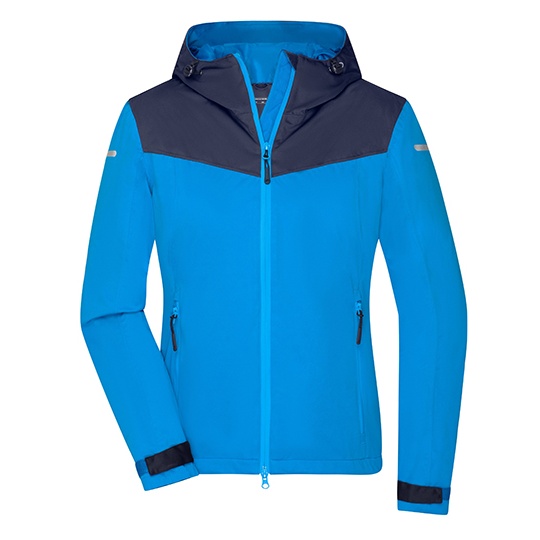 Kurtka Softshell Damska Z Kapturem JN1179 - Bright Blue & Navy & Bright Blue