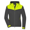 Kurtka Softshell Damska Z Kapturem JN1179 - Carbon & Bright Yellow & Carbon