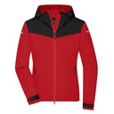 Kurtka Softshell Damska Z Kapturem JN1179 - Light Red & Black & Light Red