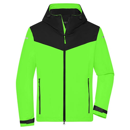 Kurtka Softshell Męska Wiatroodporna Z Kapturem JN1180 - Bright Green & Black