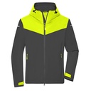 Kurtka Softshell Męska Wiatroodporna Z Kapturem JN1180 - Carbon & Bright Yellow