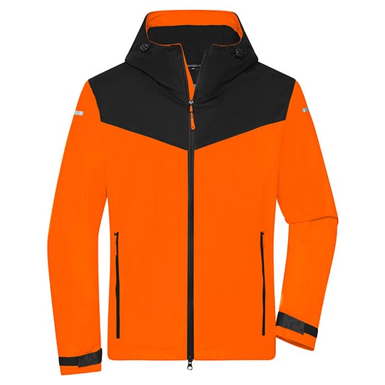 Kurtka Softshell Męska Wiatroodporna Z Kapturem JN1180 - Neon Orange & Black