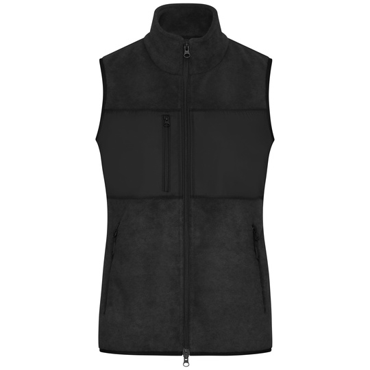 Kamizelka Damska Slim Polarowa Hybrydowa JN1309 - Black & Black