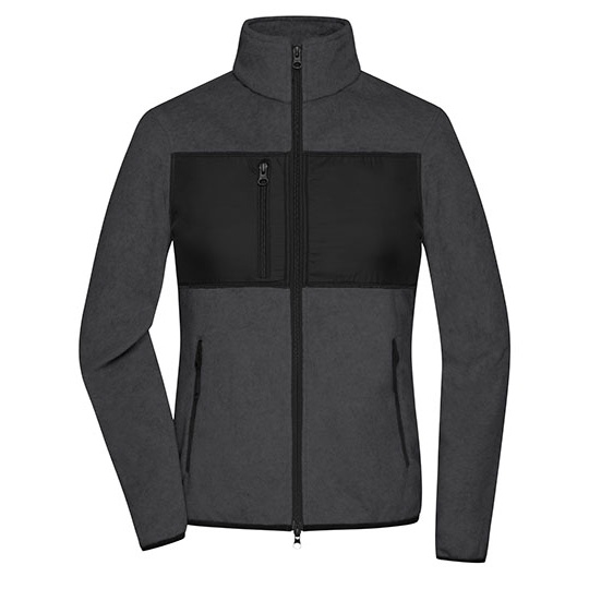 Bluza Damska Slim Polarowa JN1311 - Dark Melange & Black