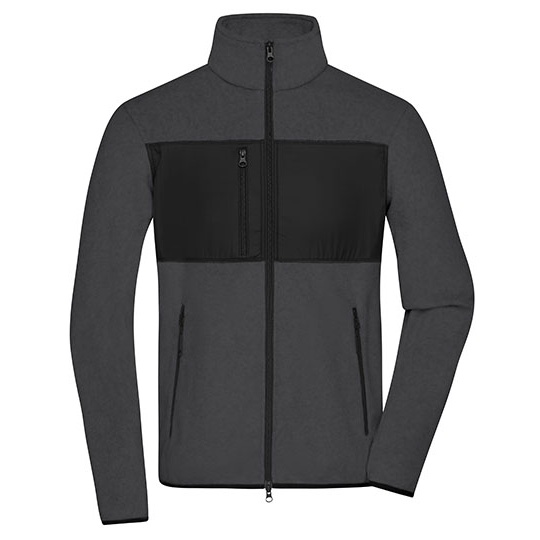 Bluza Meska Polarowa JN1312 - Dark Melange & Black