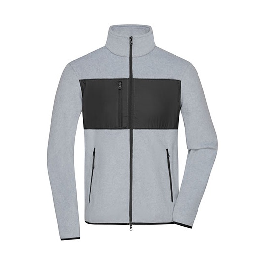 Męska bluza polarowa JN1312 - Light Melange & Black