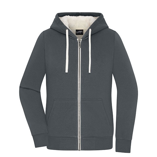 Damska Bluza Rozpinana Z Kapturem Dwuwarstwowa JN1319 - Graphite & Nature