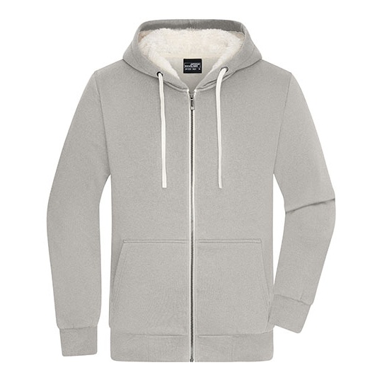 Bluza Męska Rozpinana Z Kapturem Dwuwarstwowa JN1320 - Light Melange & Nature