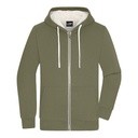Bluza Męska Rozpinana Z Kapturem Dwuwarstwowa JN1320 - Olive & Nature