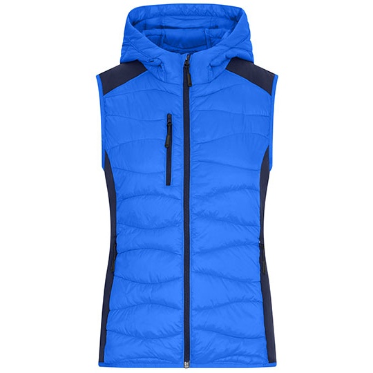 Kamizelka Damska Hybrydowa Ocieplana z Kapturem JN1327 - Blue & Navy