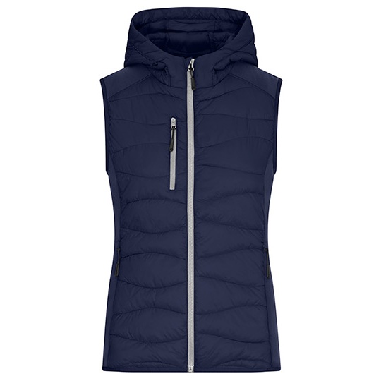 Kamizelka Damska Hybrydowa Ocieplana z Kapturem JN1327 - Navy & Navy