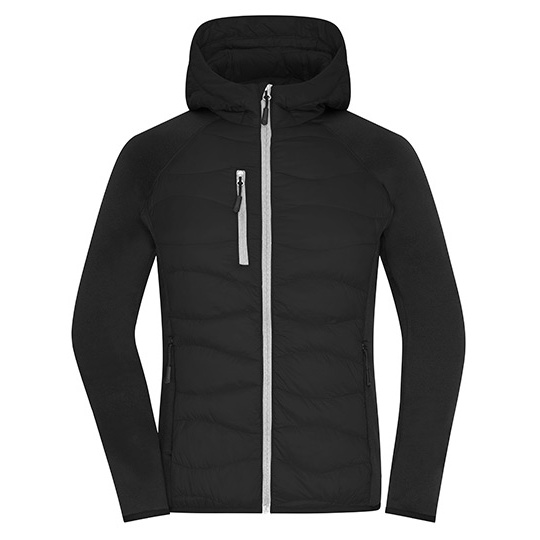 Kurtka Damska Hybrydowa Polarowa Ocieplana JN1329 - Black & Black