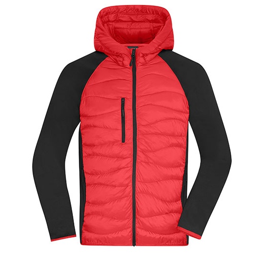 Kurtka Hybrydowa Meska Ocieplana JN1330 - Red & Black