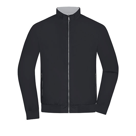Kurtka Bomberka Meska Dwustronna JN1336 - Black & Silver (Solid)