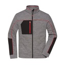 Bluza Męska Polarowa Melange JN1818 - Carbon Melange & Black & Red