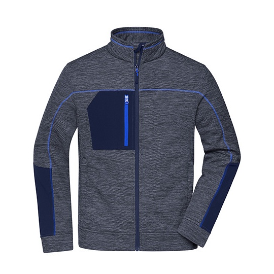 Bluza Meska Polarowa Melange JN1818 - Navy Melange & Navy & Royal