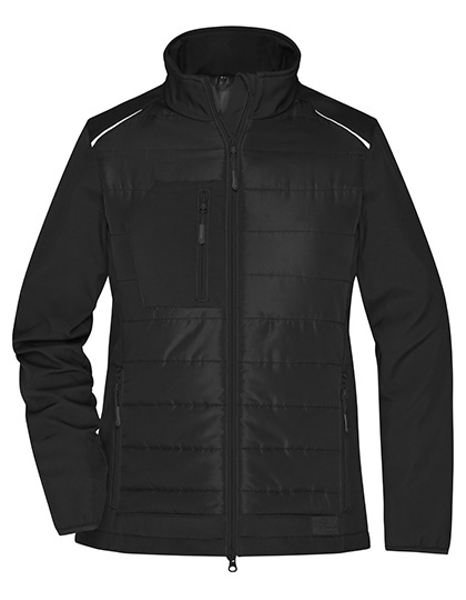 Kurtka Hybrydowa Damska Softshell Pikowana JN1819 - Black & Black
