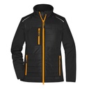Kurtka Hybrydowa Damska Softshell Pikowana JN1819 - Black & Neon Orange